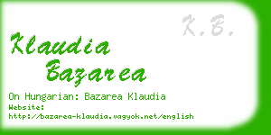 klaudia bazarea business card